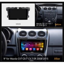 KIT + PANTALLA 9" MAZDA CX7 ANDROID 10 4-64GB CP + AA