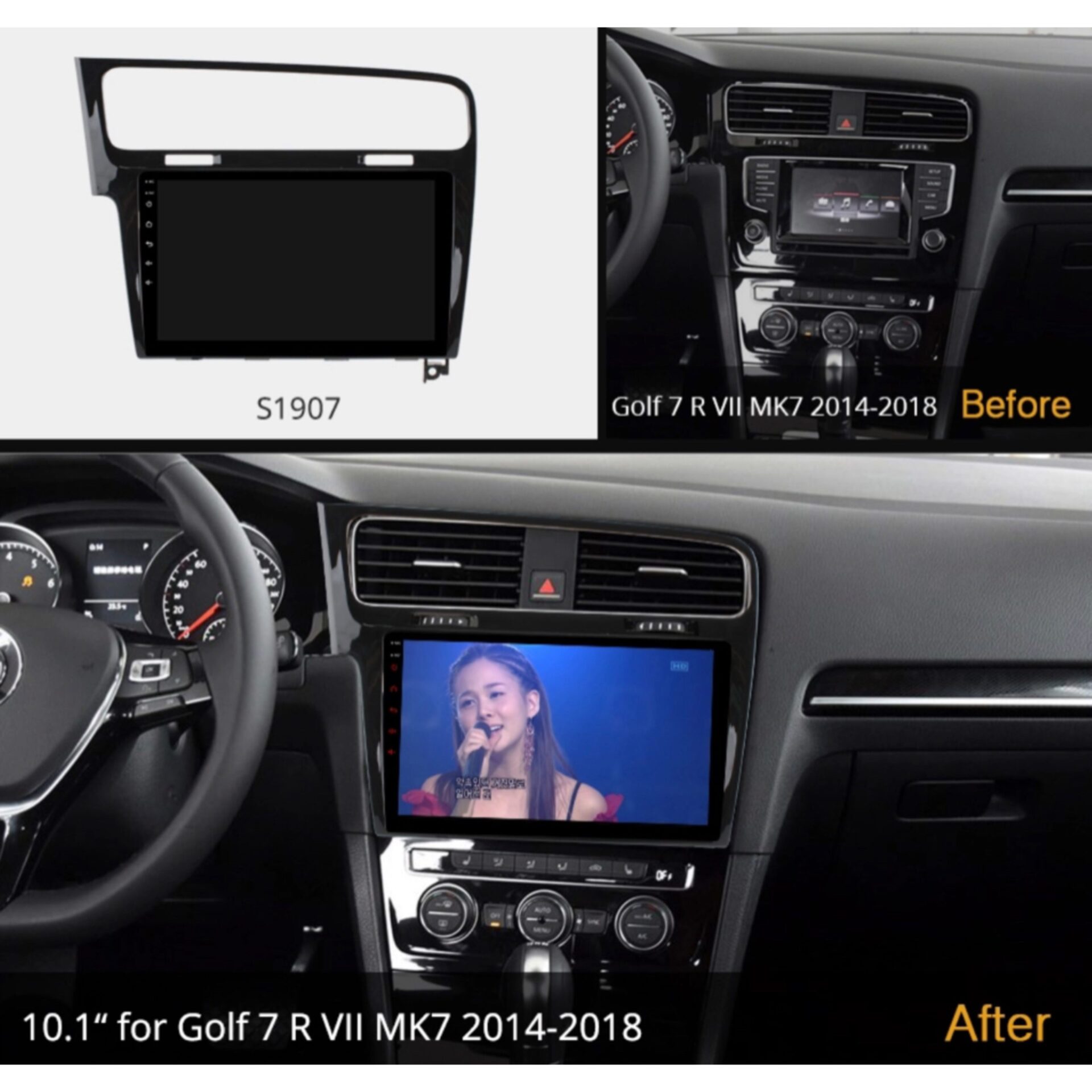 KIT 10" VOLKSWAGEN VW GOLF 7 MK7 2014-2018 NEGRO - Imagen 2