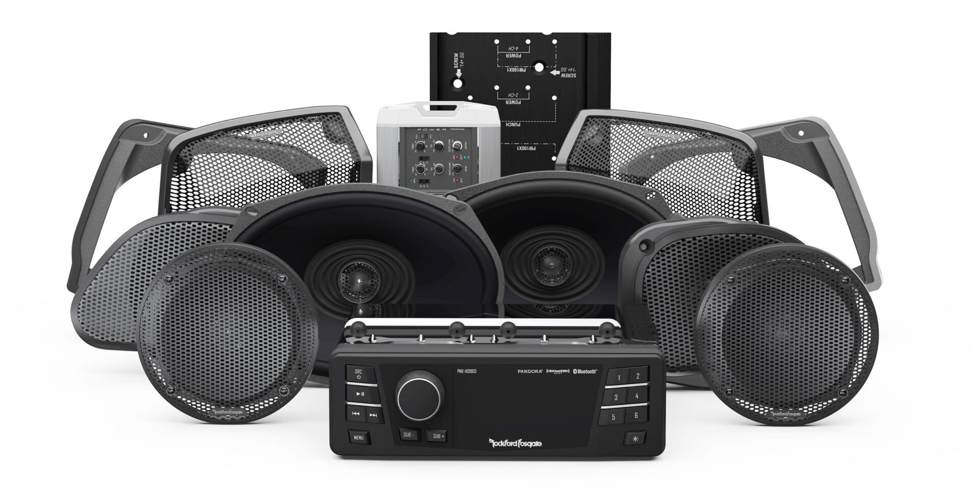 ROCKFORD FOSGATE Audio Kit HD9813RGU-STAGE3 - Receptor de medios digital, seis altavoces y kit de amplificador para Harley-Davidson Road Glide Ultra 1998-2013