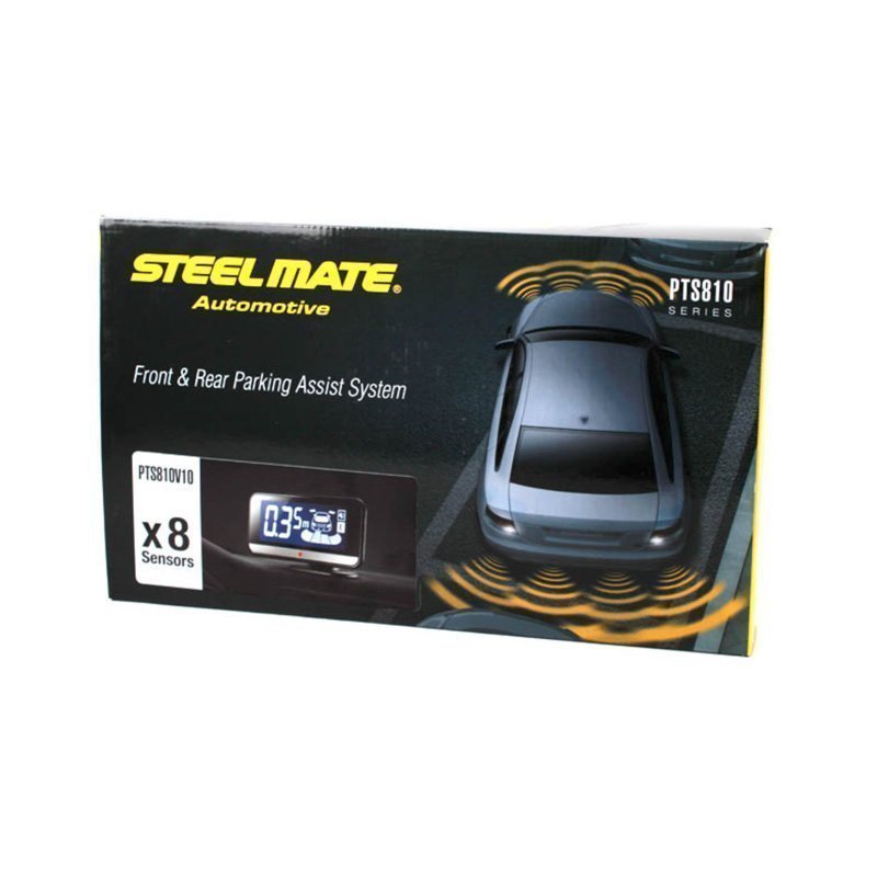 Steelmate Asistente de Aparcamiento con 8 Sensores Superficiales Negros y Pantalla LCD