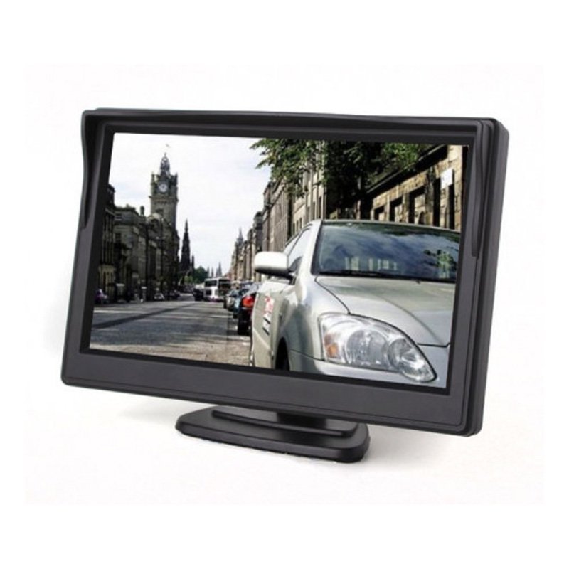 Monitor 5" TFT Universal 480x234 RGB con 2 Canales de Entrada RCA para Vehículos de 12V para Cámara de Aparcamiento