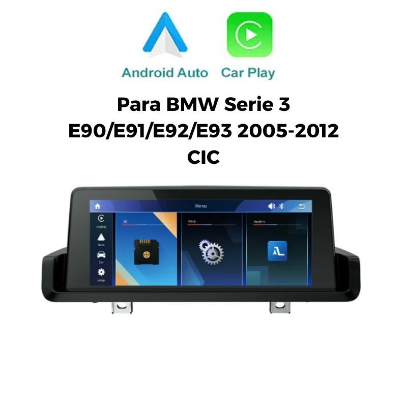 Pantalla Tactil 8.8" BMW Serie 3 E90 E91 E92 E93 2005-2012 - Solo para Coches con Sistema CIC y sin Pantalla Original. Carplay y Android Auto Inalambrico para Coche.