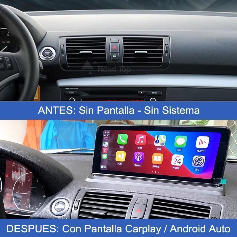 Pantalla Tactil 10.25″ para BMW Series 1 E81 E82 E87 E88 Solo CarPlay y Android Auto Inalámbrico - Compatible con Coches sin Pantalla OEM de Fábrica - Imagen 3