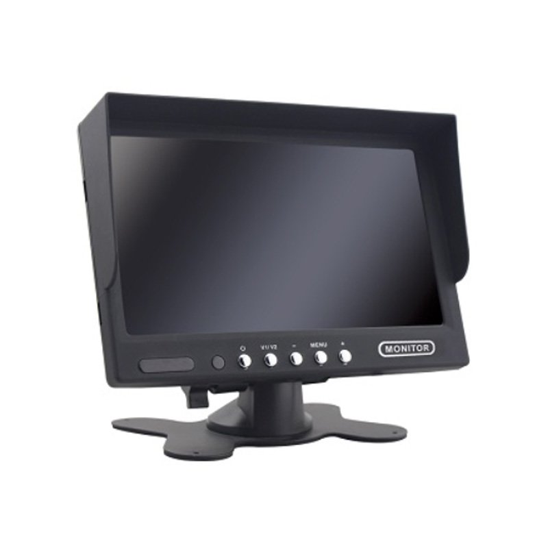 Monitor 7" TFT Universal 800x480 RGB con 2 Canales de Entrada RCA para Vehículos de 12/24V para Cámara de Aparcamiento