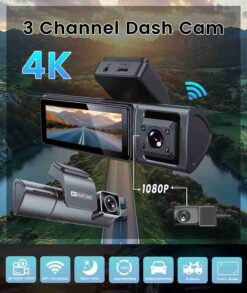 4K Full HD 3 Channel Dashcam